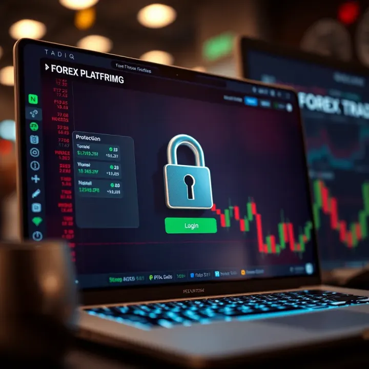 Secure Access Features for Forex Trading Platforms Secure login screen emphasizing protection and encryption for online forex trading