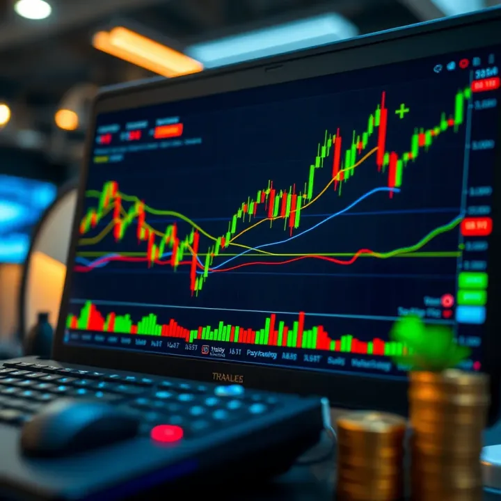 Forex Trading Strategies and Risk Management Tools Illustration of forex trading platform with risk management tools and strategy icons
