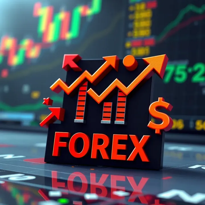 Creative Forex Logo Elements Highlighting Brand Identity Creative logo concepts featuring charts, arrows, and currency symbols for forex brand identity