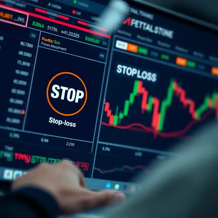 Illustration of risk management concepts including stop-loss and portfolio diversification