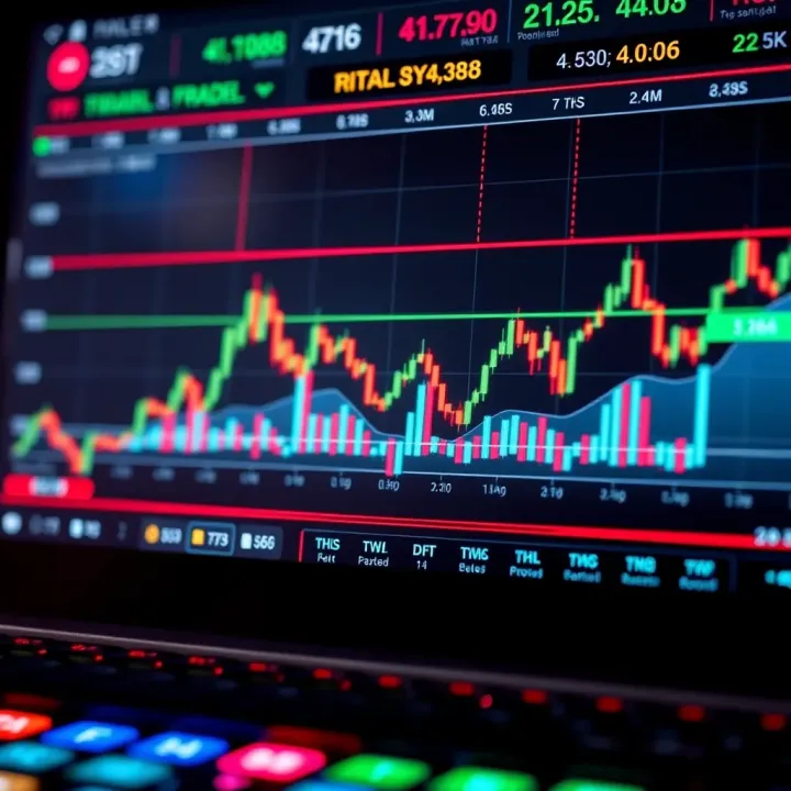 Graph showing currency pair fluctuations on a trading platform