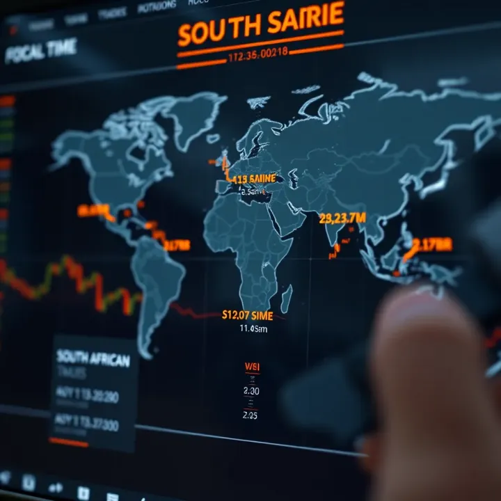 Forex Market Sessions Aligned with South African Time World map showing Forex market sessions aligned with South African local time