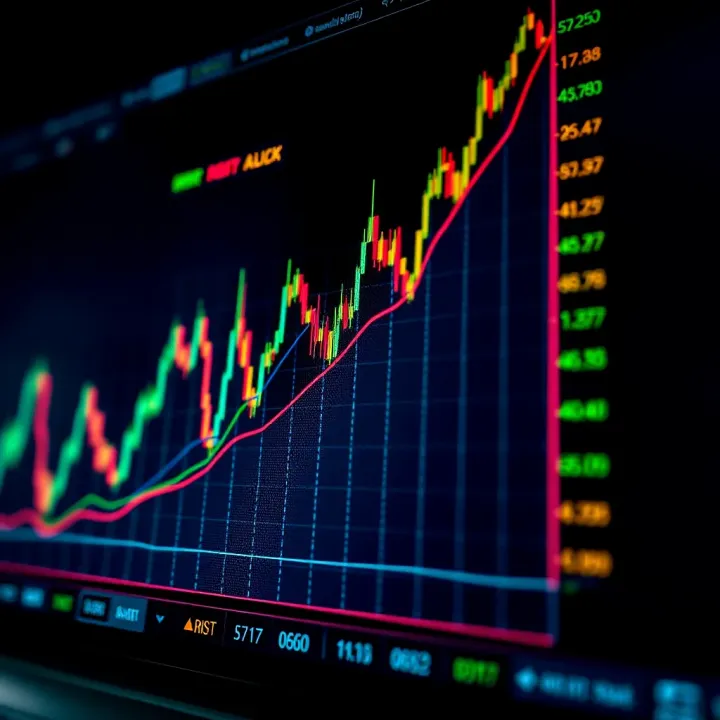 Graph displaying forex trading strategies and risk management techniques with upward trend indicators