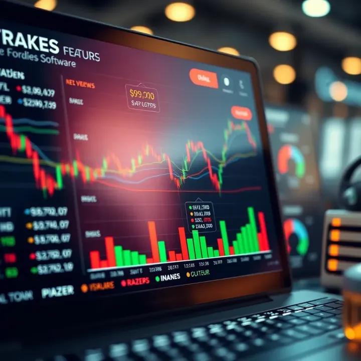 Graph showing diverse forex trading software features and tools for market analysis