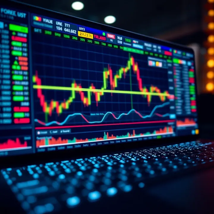 Secure Forex Trading Platform for South African Traders Illustration of secure online forex trading platform interface with charts and data