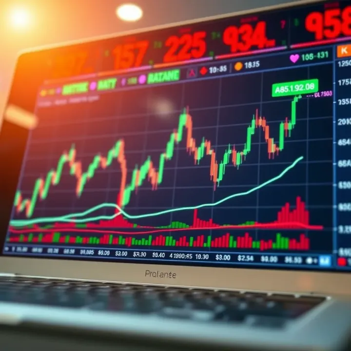Graph showing currency exchange rates fluctuating on a digital trading platform