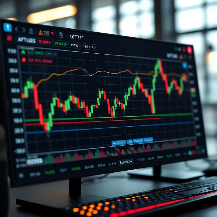 Screenshot of a forex trading platform interface with charts and currency pairs