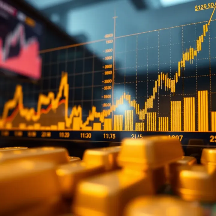 Chart showing gold price movements compared to currency fluctuations