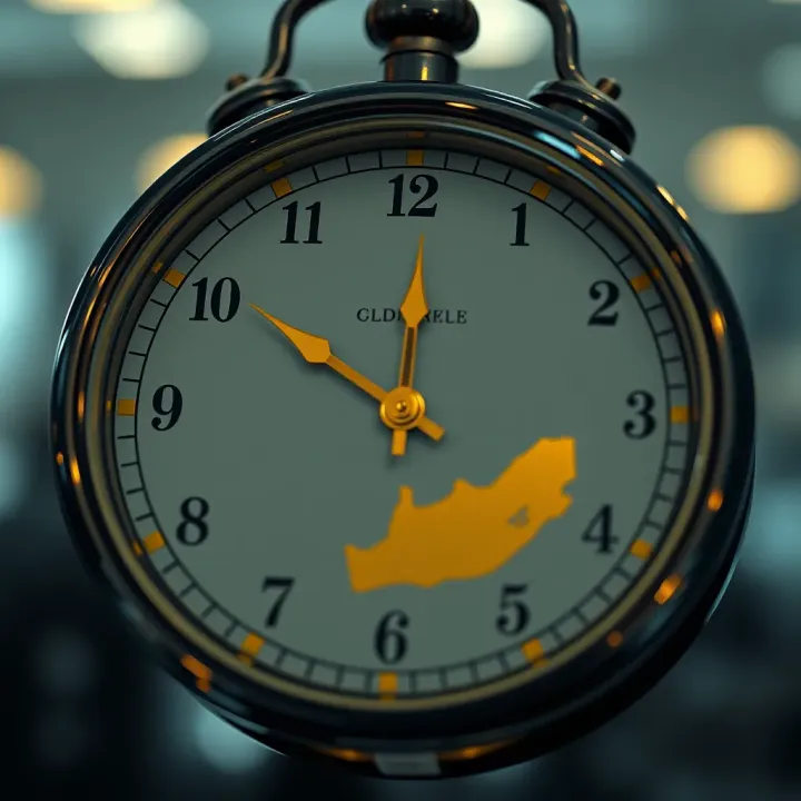 Clock showing gold trading hours aligned with South African time zone