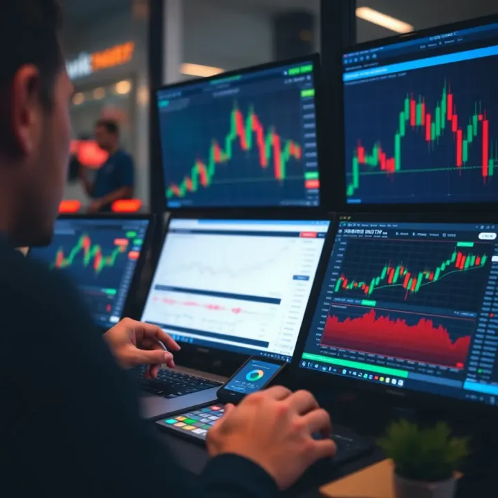 Comparison of multiple forex trading demo platforms highlighting features and user interfaces