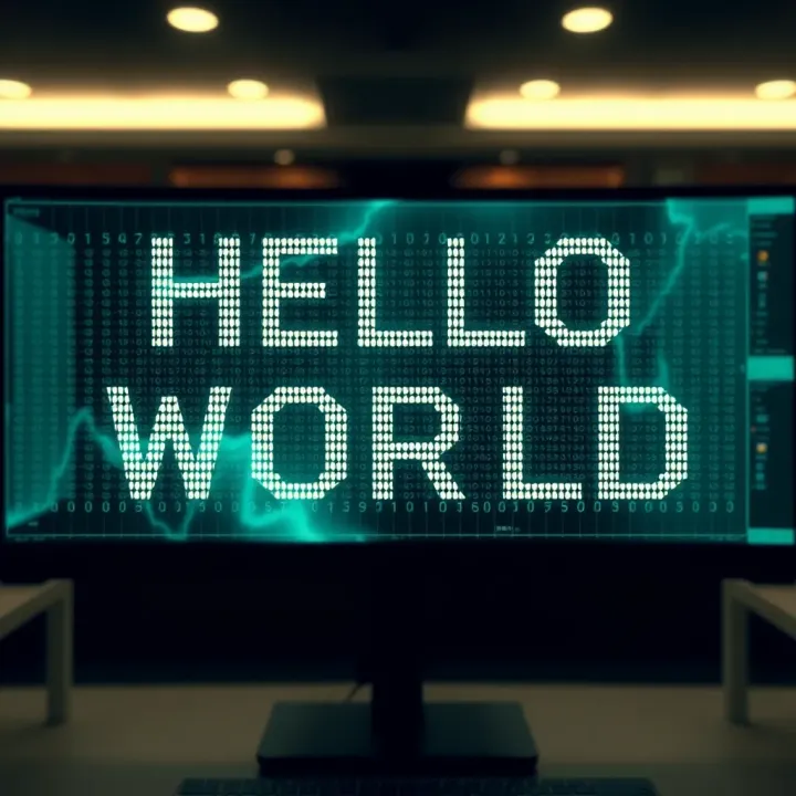 Visual diagram showing conversion of each character in Hello World to binary digits