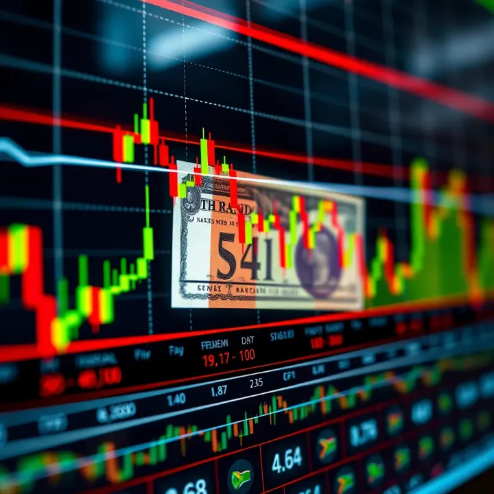 Graph displaying currency pair fluctuations with South African Rand