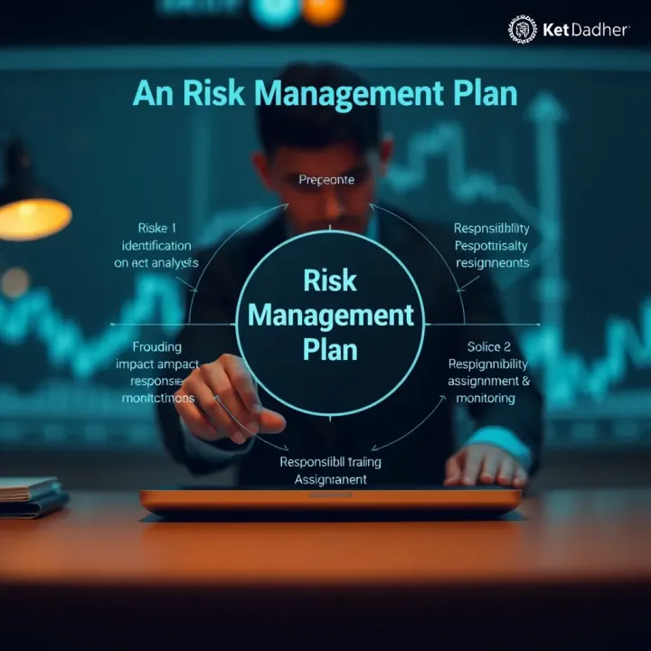 Key Components of a Risk Management Plan Diagram illustrating key components of a risk management plan including risk identification, impact analysis, response planning, responsibility assignment, and monitoring