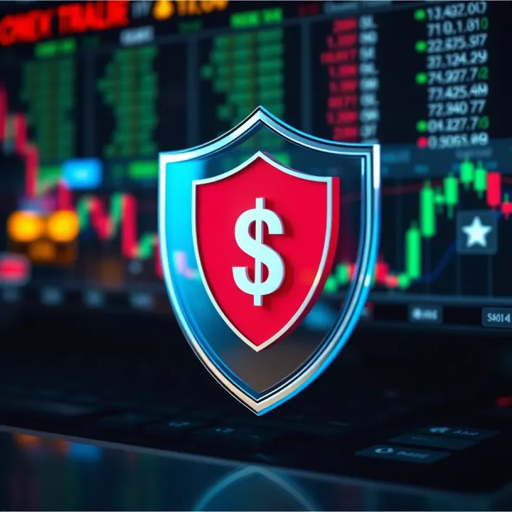 Protecting Yourself from Forex Trading Scams Conceptual graphic depicting secure forex trading with shield and currency symbols