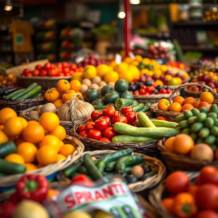 Seasonal Produce Highlights at Montana Market Colorful produce baskets showcasing seasonal fruits and vegetables at Montana market
