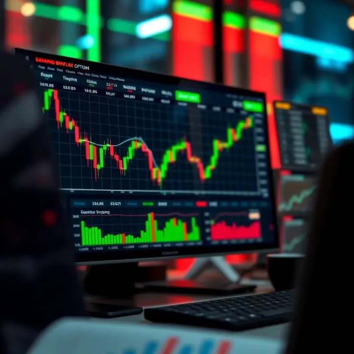 Overview of a Leading Binary Options Trading Platform Interface Screenshot of a binary options trading platform displaying charts and trading options