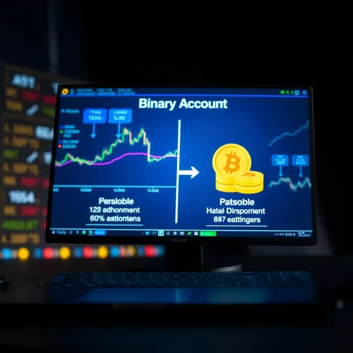 Diagram illustrating the concept of a binary account in financial trading showing two possible outcomes