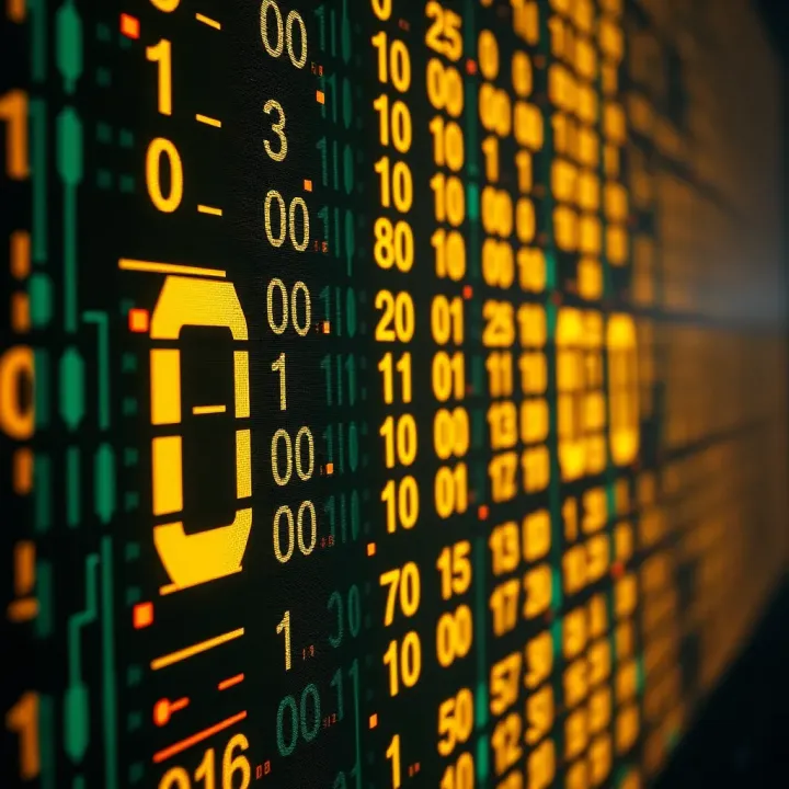 Illustration of Binary Digits and Data Representation Visual representation of binary digits illustrating zeros and ones forming data sequences