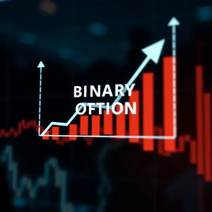 Diagram illustrating the concept of binary options trading with upward and downward arrows