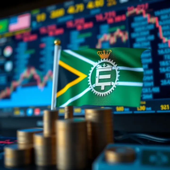 Illustration showing regulatory symbols and South African flag to represent trading regulations
