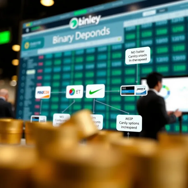 Diagram showing the flow of funds from trader to binary options platform with various payment methods