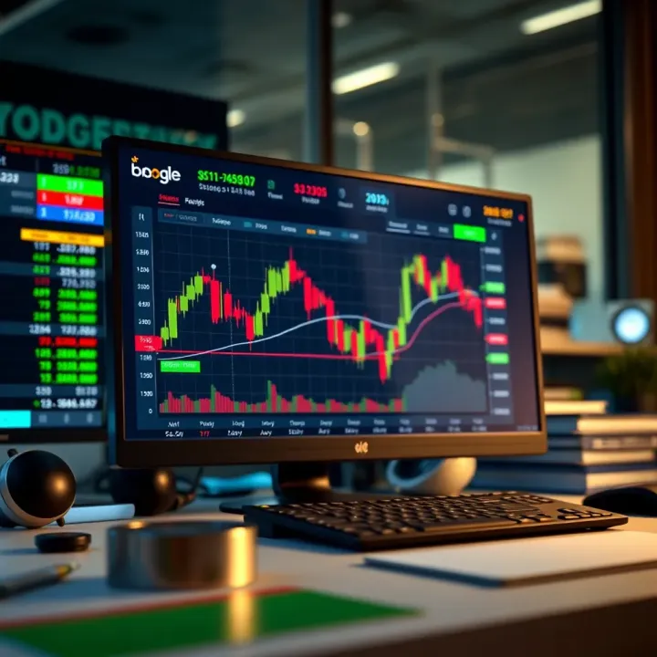 Trading dashboard showing binary options chart and demo account interface