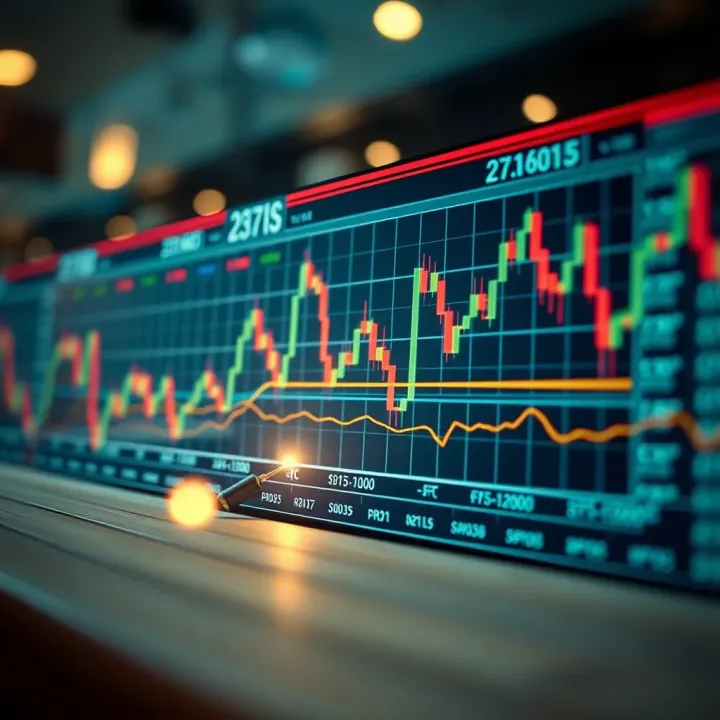 Concept of Binary Options Trading Explained Graph illustrating the concept of binary options trading with fluctuating market indicators