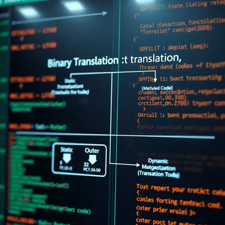 Static and Dynamic Binary Translation Techniques Flowchart depicting static and dynamic methods of translating machine code