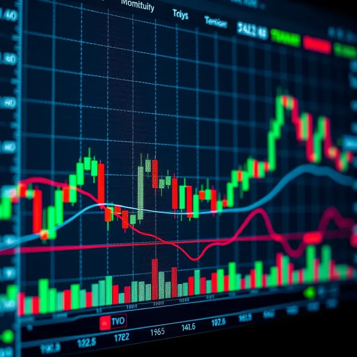 Forex Chart Featuring Key Technical Indicators and Market Signals Technical indicators overlaid on a forex trading chart illustrating market momentum and signals