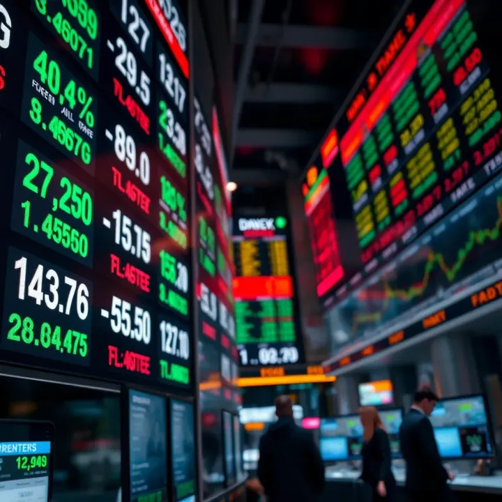 Global currency exchange rates displayed on digital screens symbolizing the forex market
