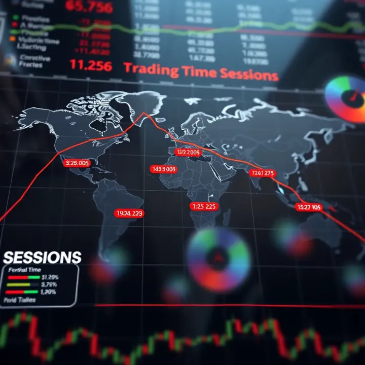 Global Forex Trading Sessions and Their Time Zones World map highlighting major forex trading session zones with time overlays