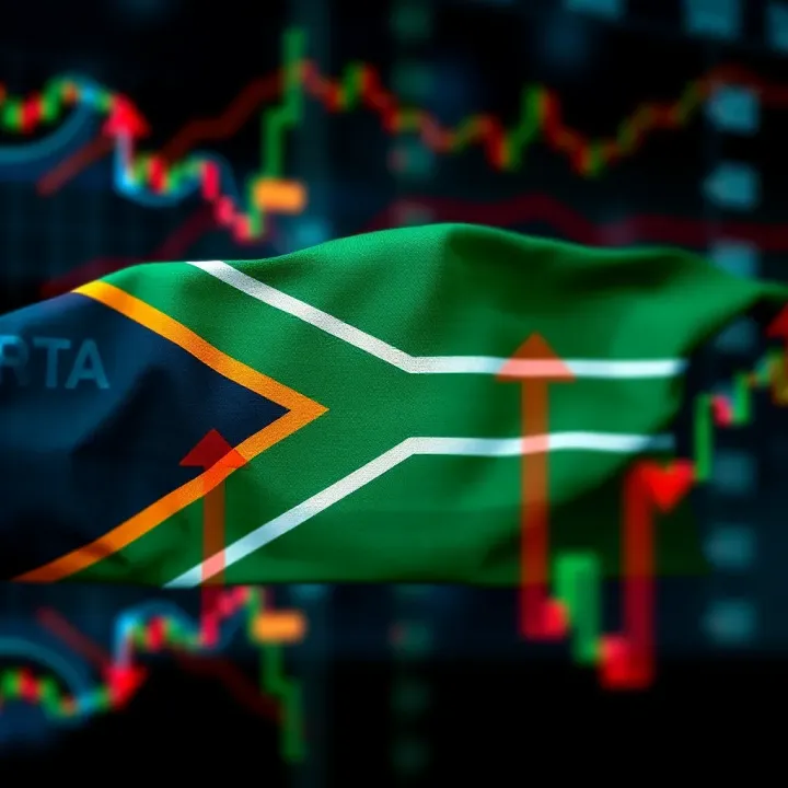 Forex Trading Signals Tailored for South African Traders South African flag overlay with forex trading symbols and upward trend arrows