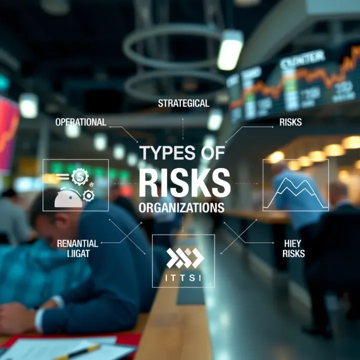Types of Risks Organizations Encounter Visual representation showing different categories of risks organizations face such as financial, operational, and strategic risks