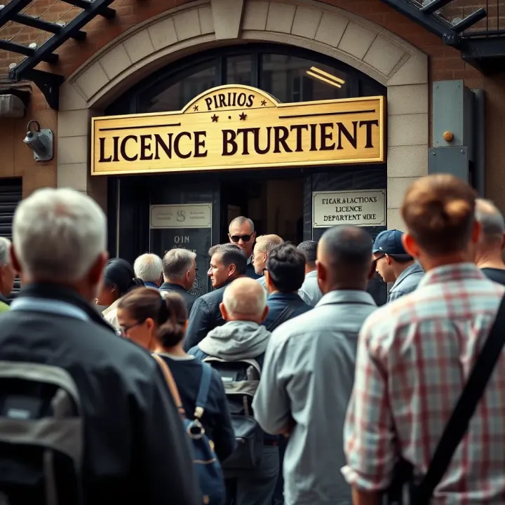 Peak Visiting Times at Xavier Junction Licence Department Visitors queuing outside the Xavier Junction Licence Department during peak hours